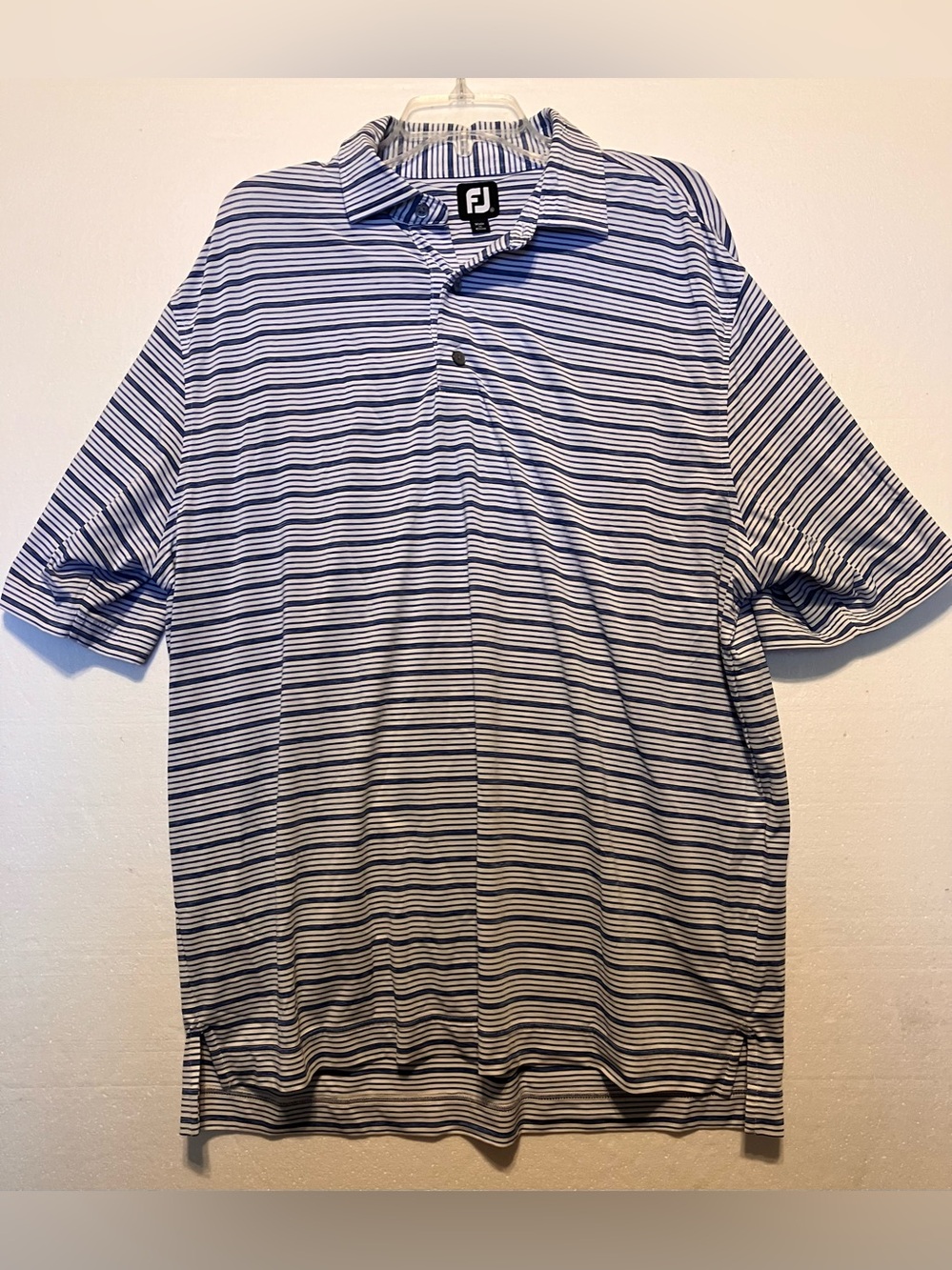 FootJoy Men's XL Blue Striped Polo Shirt